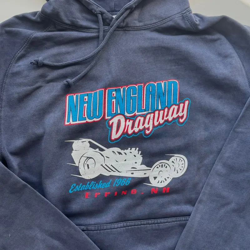 Vintage Drag Racing Hoodie – Navy Blue 1