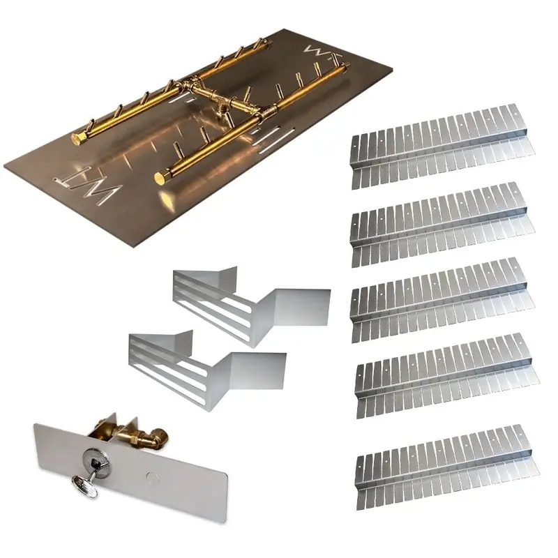 Warming Trends Raffinato Specialty Paver Kit With Crossfire H-Style Brass Burner And Rectangular Aluminum Plate 1