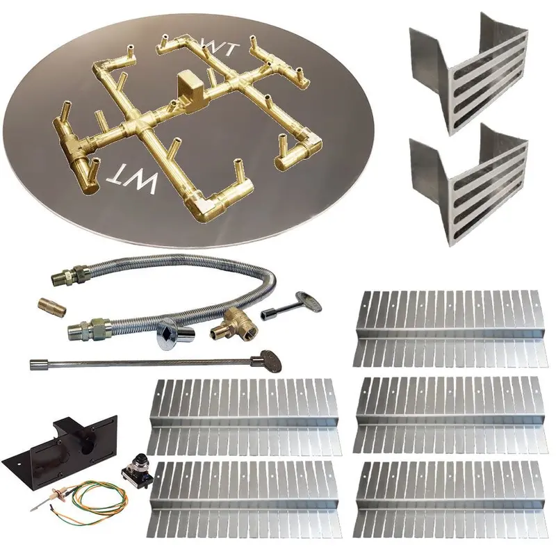 Warming Trends Valencia Universal Paver Kit With Crossfire Brass Burner And 29" Circular Aluminum Plate 1