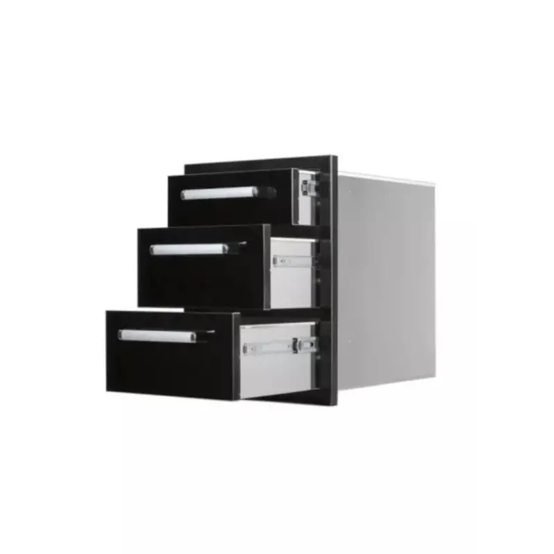 Whistler By Bonfire Outdoor Black Series Vertical Triple Drawer Cabinet – Cbatd-B 1