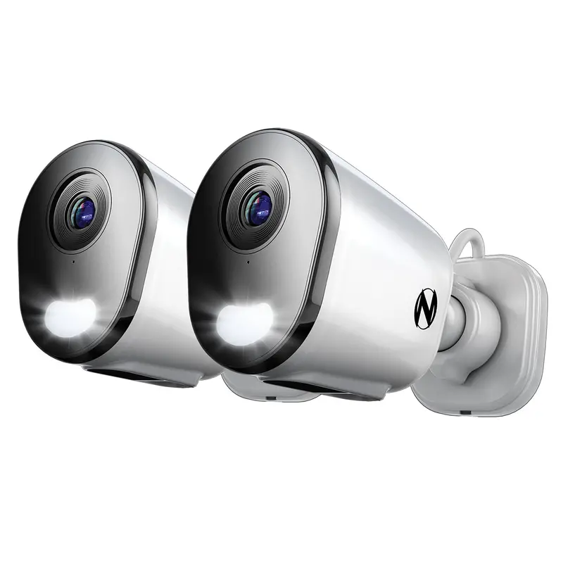 White 2-Pack Wi-Fi Plug-In 2K Deterrence Cameras With Two-Way Audio, Sirens, And Audio Alerts 1