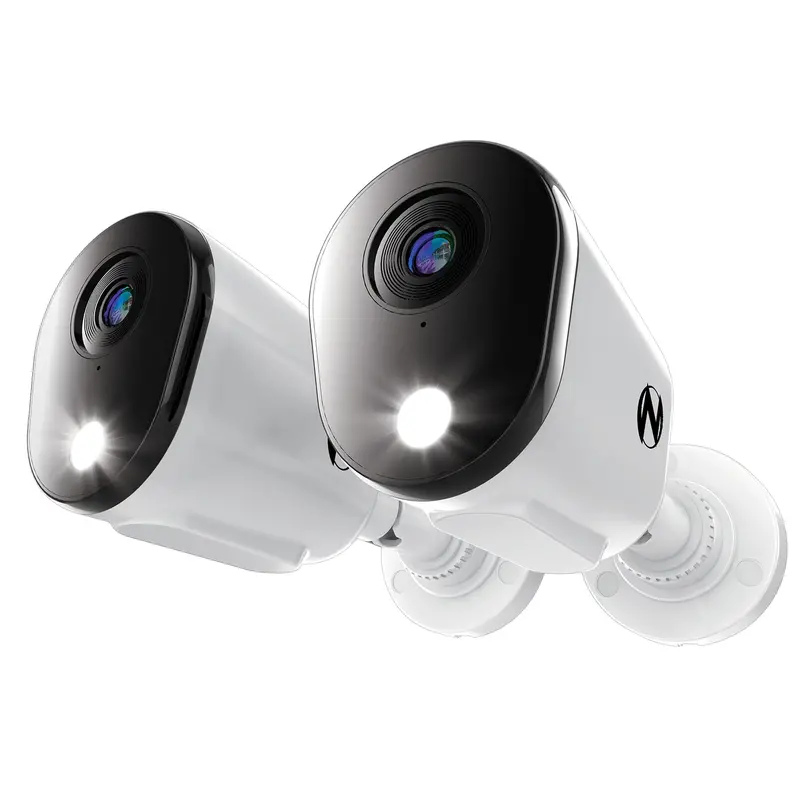 White 2-Pack Wired 4K Deterrence Cameras With Two-Way Audio For Dvr Expansion 1