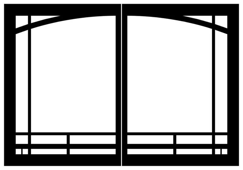 White Mountain Hearth Tahoe Deluxe 36-Inch Black Mission Arch Door Set 1