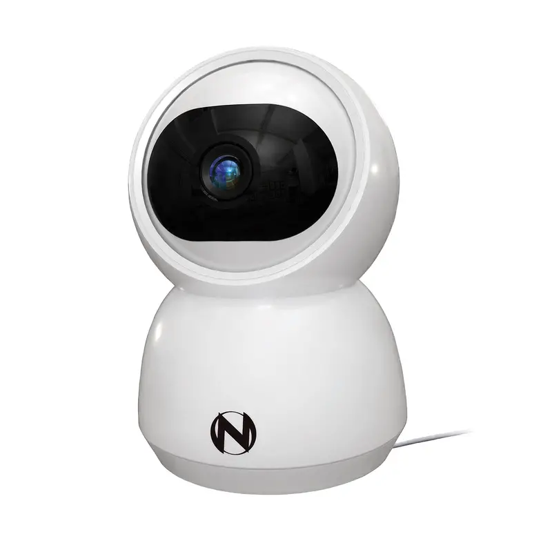 White Wi-Fi Plug-In 3Mp Indoor Pan-Tilt Deterrence Camera With Two-Way Audio 1