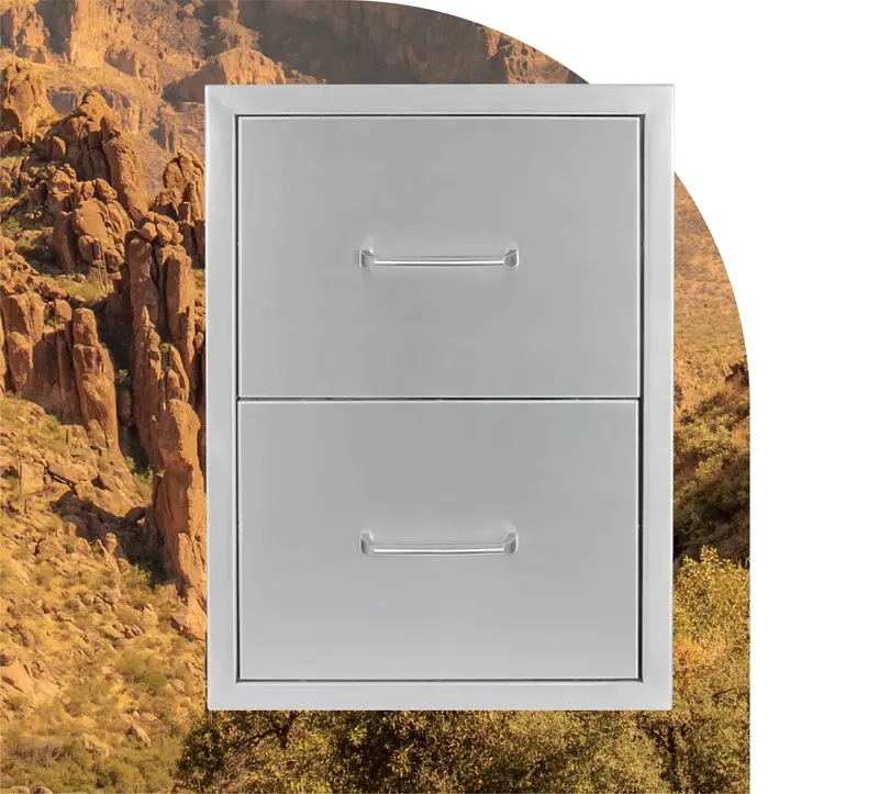 Wildfire 16 X 22-Inch Stainless Steel Double Drawer Cabinet 1