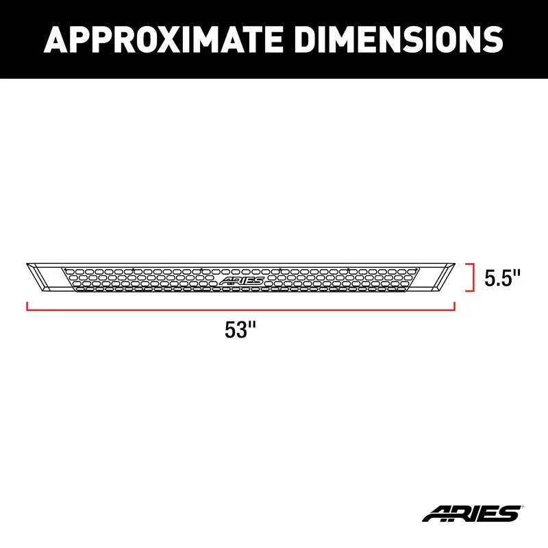 Aries Advantedge 5.5" Chrome Aluminum Side Steps – 53" Length For Ford F-250/F-350 1