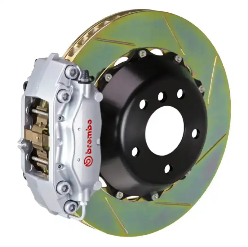 Brembo Rear Gt Big Brake Kit For 2004–2009 Cadillac Xlr & 2005–2013 Corvette: 4-Piston Calipers, 345X28Mm Slotted Two-Piece Rotors (Type 1, Silver) 1
