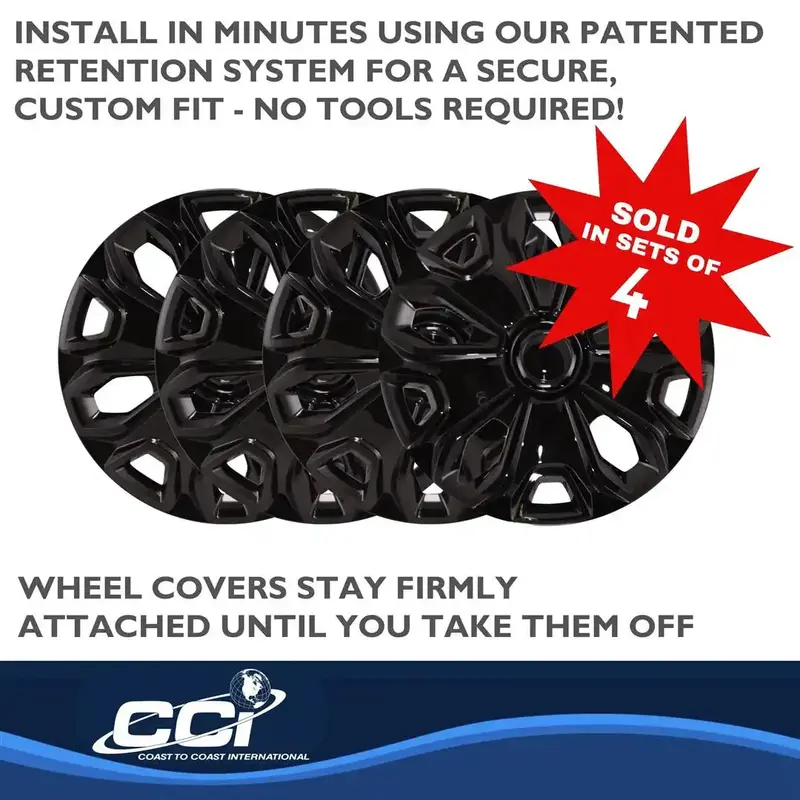 Coast To Coast Iwc51216Blk Full Wheel Cover — 16" Black Steel Hubcap Replacement 1