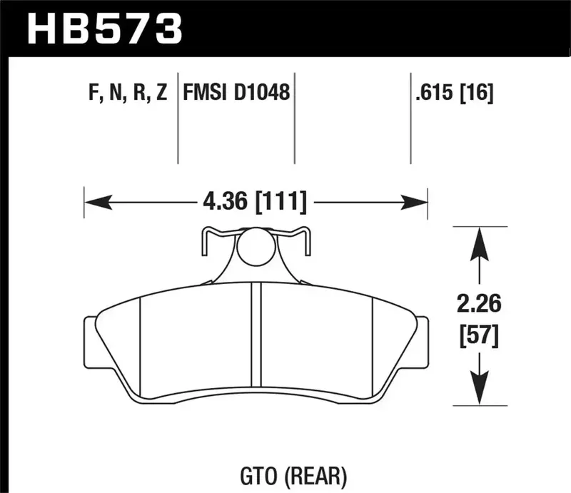 Hawk Hp Plus Performance Brake Pads – Aggressive Bite & Fade Resistance, 0.615" Thickness (Hb573N.615) 1