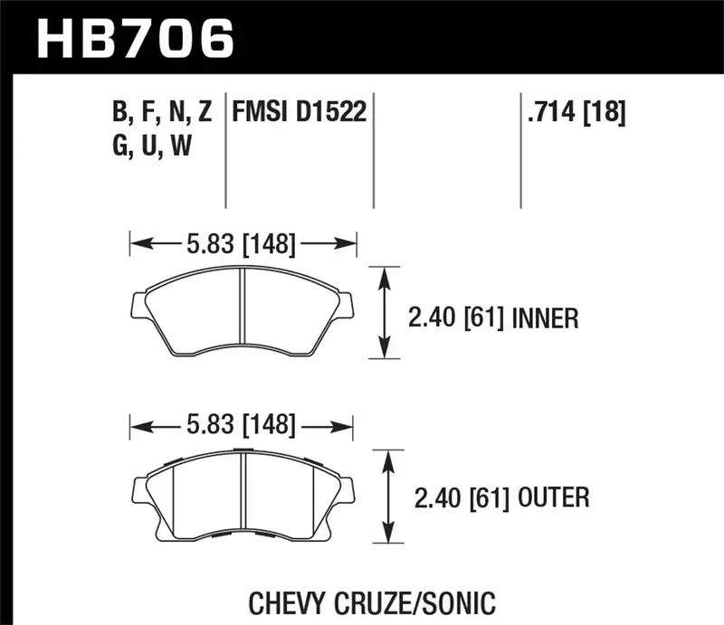 Hawk Performance Hb706G.714 Dtc-60 High-Temp Disc Brake Pads – 0.714" Thickness 1