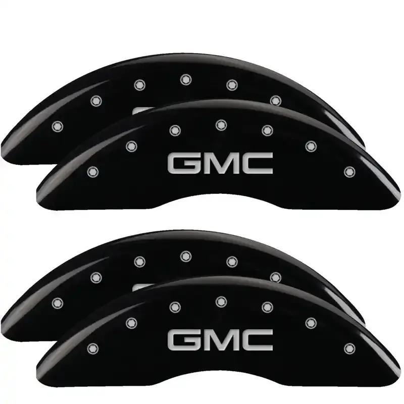 Mgp Engraved 4-Piston Caliper Covers – Front And Rear, Style 1 For Chrysler Wing, Black With Silver Accent 1