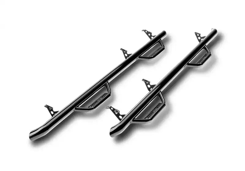 N-Fab F92115Cc Gloss Black Nerf Steps – Wheel-To-Wheel Design For 1987–1997 Ford F-250/F-350 Crew Cab (8-Foot Bed) 1