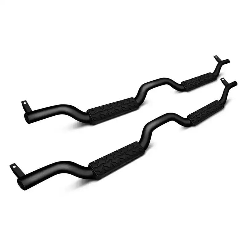 Rampage Slimline 2-Inch Round Side Bars – Stainless Steel Step Rails 1
